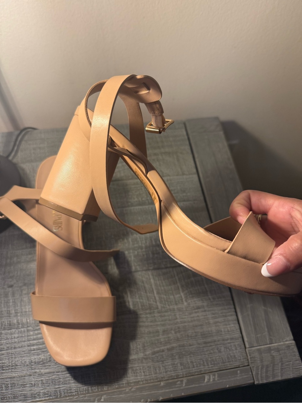 Platform Block Heel Sandals in Nude - Picture 6 of 6